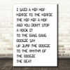 Rappers Delight Black & White I Said Hip Hop Song Lyric Quote Print