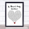 Lemar If There's Any Justice White Heart Song Lyric Quote Music Print