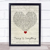 Garrett Hedlund Timing Is Everything Script Heart Song Lyric Quote Music Print