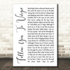 Tyler Childers Follow You To Virgie White Script Song Lyric Quote Music Print