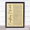 Billie Eilish Everything I Wanted Rustic Script Song Lyric Quote Music Print