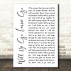 The Corries Will Ye Go Lassie Go White Script Song Lyric Quote Music Print