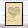 Bruno Mars Talking To The Moon Vintage Heart Song Lyric Quote Music Print