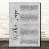 Bring Me The Horizon Mother Tongue Grey Rustic Script Song Lyric Quote Music Print