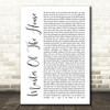 Les Miserables Cast Master Of The House White Script Song Lyric Quote Music Print