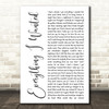 Billie Eilish Everything I Wanted White Script Song Lyric Quote Music Print