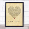 David Cassidy I Think I Love You Vintage Heart Song Lyric Quote Music Print