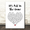Tommy Edwards It's All In The Game White Heart Song Lyric Quote Music Print