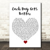 John Legend Each Day Gets Better White Heart Song Lyric Quote Music Print