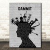 Blink-182 Dammit Musical Instrument Mohawk Song Lyric Quote Music Print