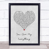 Madness You Are My Everything Grey Heart Song Lyric Quote Music Print