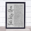 Nick Cave & The Bad Seeds Into My Arms Grey Rustic Script Song Lyric Quote Music Print