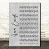 Five Finger Death Punch Never Enough Grey Rustic Script Song Lyric Quote Music Print
