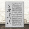 Les Miserables Cast One Day More Grey Rustic Script Song Lyric Quote Music Print