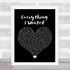 Billie Eilish Everything I Wanted Black Heart Song Lyric Quote Music Print