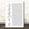 Janis Joplin Me and Bobby McGee White Script Song Lyric Quote Music Print