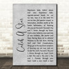 Men At Work Catch A Star Grey Rustic Script Song Lyric Quote Music Print