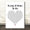 Sam Cooke Bring It Home To Me White Heart Song Lyric Quote Music Print
