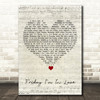 The Cure Friday I'm In Love Script Heart Song Lyric Quote Music Print