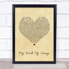 Brantley Gilbert My Kind Of Crazy Vintage Heart Song Lyric Quote Music Print