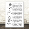 Barry Manilow I Write The Songs White Script Song Lyric Quote Music Print