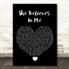 Kenny Rogers She Believes In Me Black Heart Song Lyric Quote Music Print