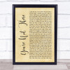 Lukas Graham You're Not There Rustic Script Song Lyric Quote Music Print