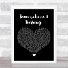 Linkin Park Somewhere I Belong Black Heart Song Lyric Quote Music Print