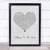 Bruno Mars Talking To The Moon Grey Heart Song Lyric Quote Music Print