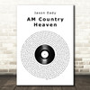 Jason Eady AM Country Heaven Vinyl Record Song Lyric Quote Music Print