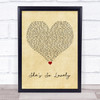 Scouting For Girls She's So Lovely Vintage Heart Song Lyric Quote Music Print