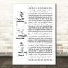 Lukas Graham You're Not There White Script Song Lyric Quote Music Print