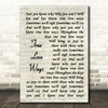 Buddy Holly True Love Ways Vintage Script Song Lyric Quote Music Print