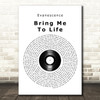 Evanescence Bring Me To Life Vinyl Record Song Lyric Quote Music Print