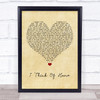 Snow Patrol I Think Of Home Vintage Heart Song Lyric Quote Music Print