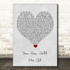 Paul Simon You Can Call Me Al Grey Heart Song Lyric Quote Music Print
