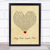 Simply Red Say You Love Me Vintage Heart Song Lyric Quote Music Print