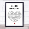Green Day Give Me Novacaine White Heart Song Lyric Quote Music Print