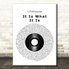 Lifehouse It Is What It Is Vinyl Record Song Lyric Quote Music Print