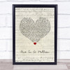 Aaliyah One In A Million Script Heart Song Lyric Quote Music Print