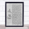 Staind Right Here Grey Rustic Script Song Lyric Quote Music Print