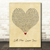 Mario Let Me Love You Vintage Heart Song Lyric Quote Music Print