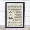 Oasis Cast No Shadow Vintage Script Song Lyric Quote Music Print