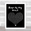 Sting Shape Of My Heart Black Heart Song Lyric Quote Music Print