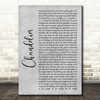 Sia Chandelier Grey Rustic Script Song Lyric Quote Music Print