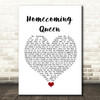 Kelsea Ballerini Homecoming Queen White Heart Song Lyric Quote Music Print