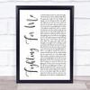 Riley Clemmons Fighting For Me White Script Song Lyric Quote Music Print