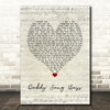 Johnny Cash Daddy Sang Bass Script Heart Song Lyric Quote Music Print