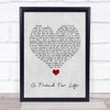 Rod Stewart A Friend For Life Grey Heart Song Lyric Quote Music Print