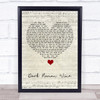 Snow Patrol Dark Roman Wine Script Heart Song Lyric Quote Music Print